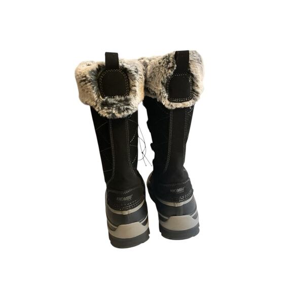 Khombu Ellie Women`s Winter Snow Boots Black US 8M 12" Tall Faux Fur Trim - Picture 4 of 9